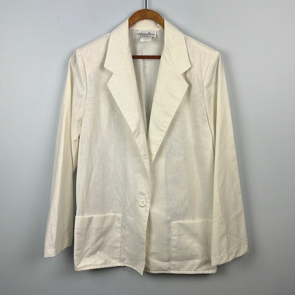 Vintage PepperTree women’s off white single button blazer size 12